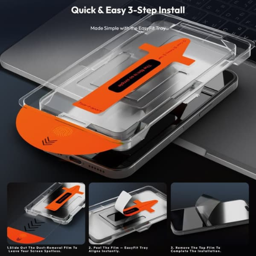 Privacy Tempered Glass Screen Protector for iPhone 15 Pro Max With Magic Box – Anti-Spy, Dust-Proof, EasyFit Auto Dust Removal Kit