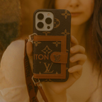 Compatible with iPhone 13 Pro Max Luxury LV Crossbody Phone Case with Mini Bag – Premium PU Leather, Shoulder Strap, Shockproof Design