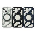 Premium Shock-Resistant Frame Case – Compatible with iPhone 15 – Matte Wave Design with Magnetic Ring Frame