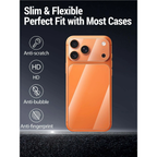 iPhone 17 Pro Max Slim Plastic Back Film & Camera Lens Protector – Clear Anti-Scratch Flexible Shield