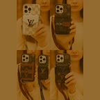 Compatible with iPhone 16 Pro Max Luxury LV Crossbody Phone Case with Mini Bag – Premium PU Leather, Shoulder Strap, Shockproof Design