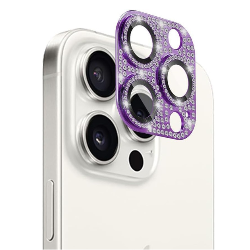 iPhone 14 Pro Max / iPhone 14 Pro – Full Metal Rhinestone Camera Protector with Lens Glass