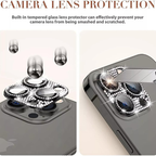 iPhone 15 Pro Max / iPhone 15 Pro – Full Metal Rhinestone Camera Protector with Lens Glass