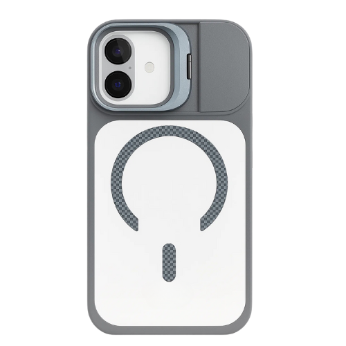 iPhone 17 Magnetic MagSafe Case – Carbon Fiber Design, Sliding Metal Camera Cover, Built-In Kickstand, Premium Shockproof Protection