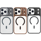 iPhone 17 Pro Max Magnetic MagSafe Case – Carbon Fiber Design, Sliding Metal Camera Cover, Built-In Kickstand, Premium Shockproof Protection