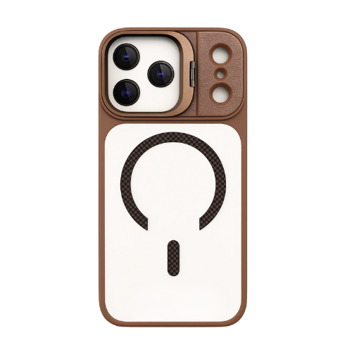 iPhone 17 Pro Max Magnetic MagSafe Case – Carbon Fiber Design, Sliding Metal Camera Cover, Built-In Kickstand, Premium Shockproof Protection