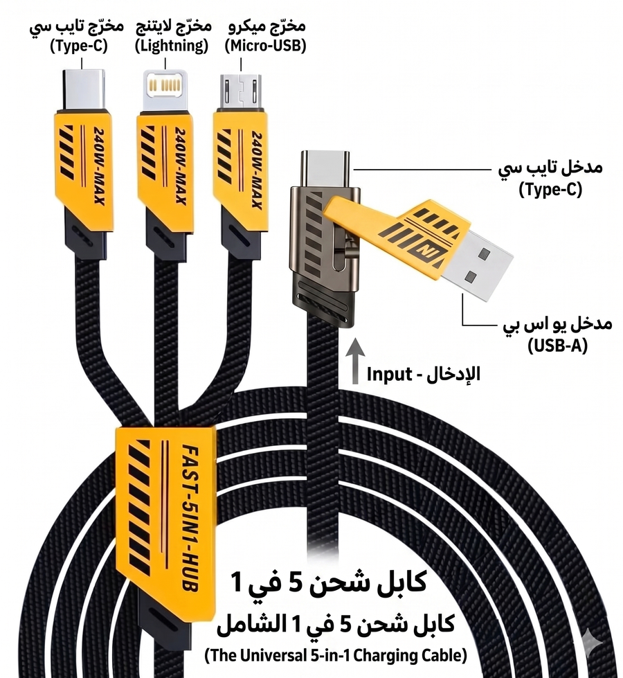 شاحن GaN 120 وات بتصميم قابل للطي لسهولة الحمل
