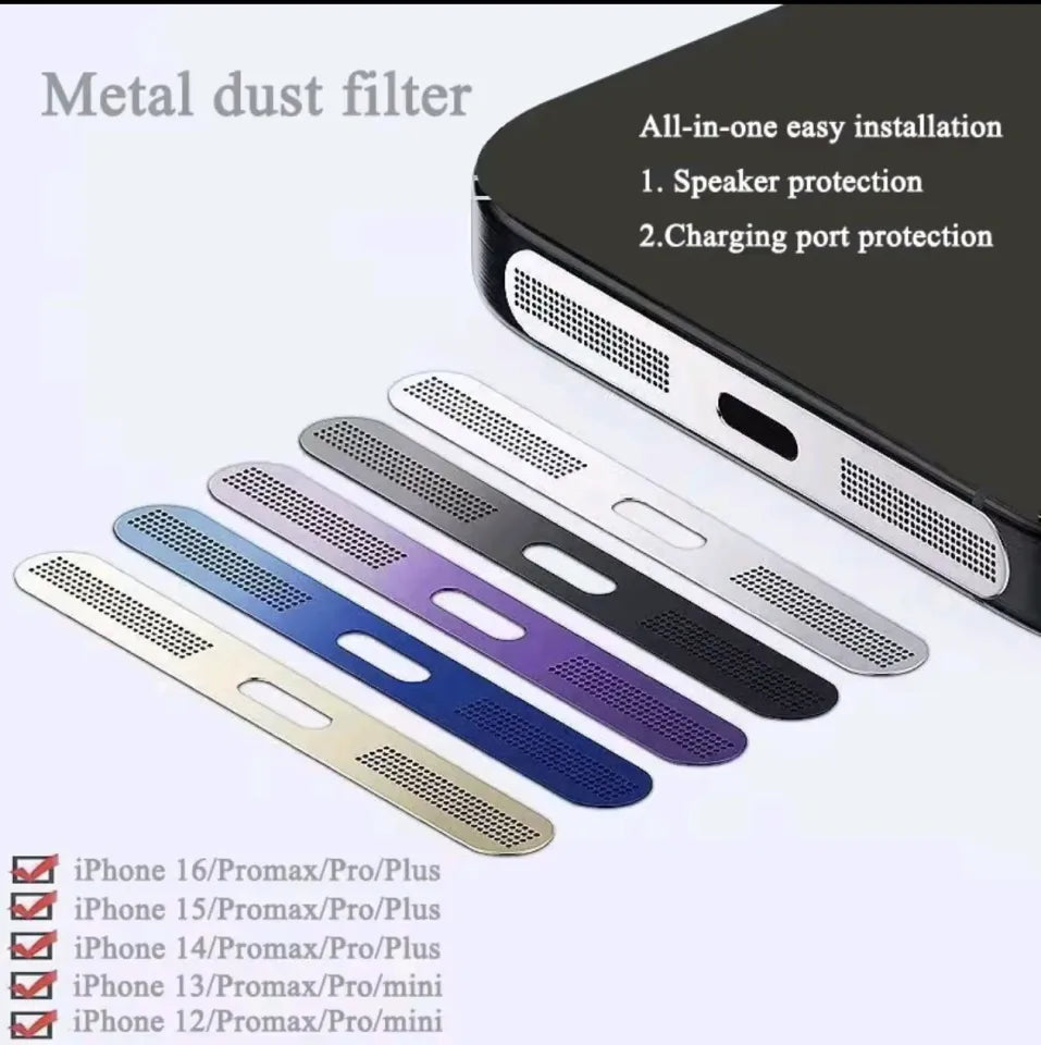 [3-Pack] Metal Anti-Dust Mesh Filter for iPhone Earpiece & Speaker – Compatible with iPhone 12 to 16 Pro Max