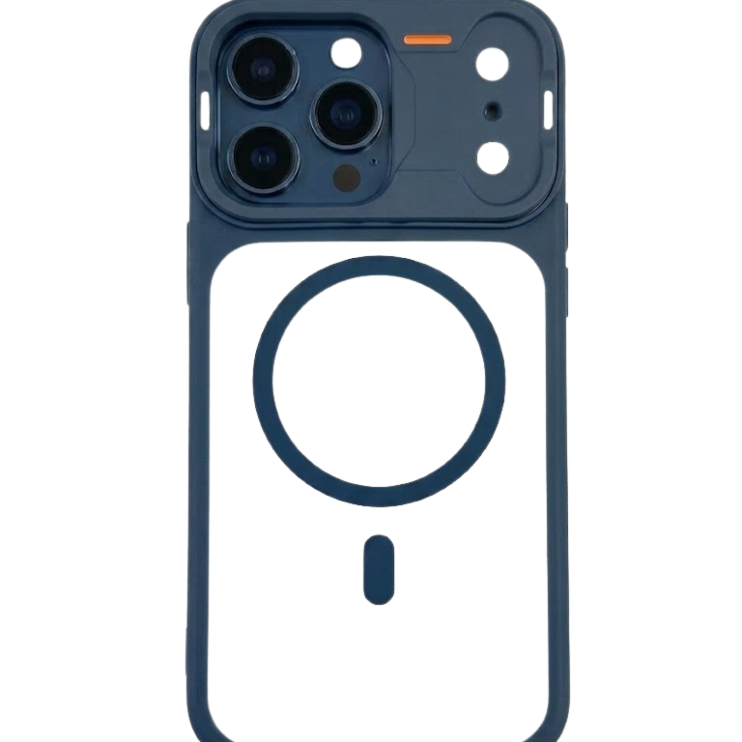 iPhone 12 Pro Max conversion case with blue frame and MagSafe ring