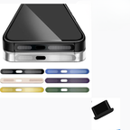 Anti-Dust Metal Mesh Sticker for iPhone Speaker – 2-Pack + Silicone Charging Port Dust Plug – Compatible with iPhone 12/13/14/15/16/17