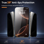 iPhone 17 Pro Max Privacy Full Cover 0.18mm Tempered Glass Screen Protector – 3D Black Frame Edge-to-Edge Protection