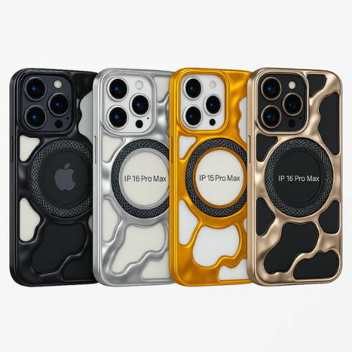 Premium Shock-Resistant Frame Case – Compatible with iPhone 16 Pro Max – Matte Wave Design with MagSafe Ring