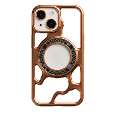 Premium Shock-Resistant Frame Case – Compatible with iPhone 13 / iPhone 14 – Matte Wave Design with Magnetic Ring Frame