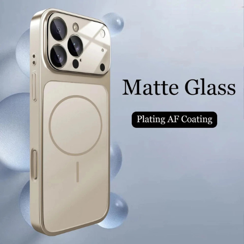 Magnetic AG Frosted Glass Case for iPhone 17 – MagSafe Compatible – Matte Anti-Fingerprint Protective Cover