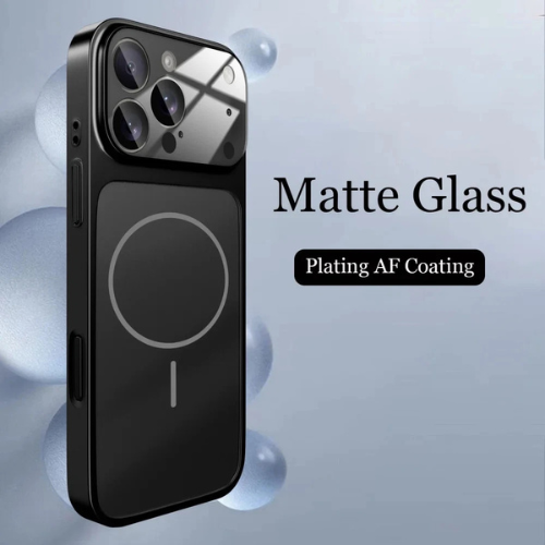 Magnetic AG Frosted Glass Case Compatible With iPhone 15 Pro Max – MagSafe Compatible, Matte Anti-Fingerprint Protective Cover Conversion to 17 Pro Max Look