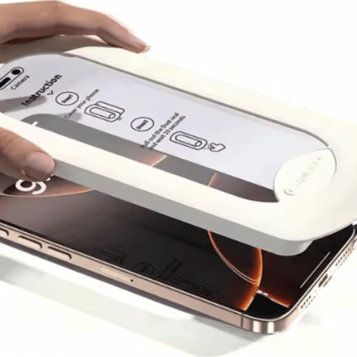 iPhone 17 Pro Max Glass Screen Protector With Magic Box – Auto Alignment Tool, Easy Installation, Dust Remover, HD Clear Protection