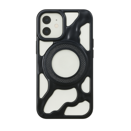 Premium Shock-Resistant Frame Case – Compatible with iPhone 11 – Matte Wave Design with Magnetic Ring Frame