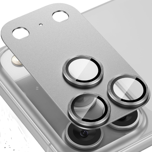 iPhone 17 Pro Max Camera Lens Protector – Metal Ring Frame, Tempered Glass Back Lens Cover, Scratch-Resistant, Full Lens Protection