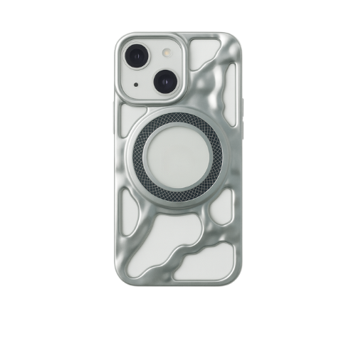 Premium Shock-Resistant Frame Case – Compatible with iPhone 15 – Matte Wave Design with Magnetic Ring Frame