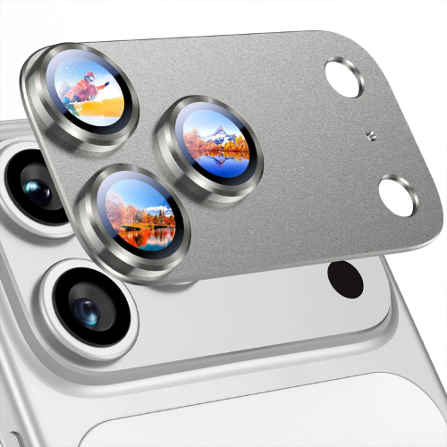 iPhone 17 Pro Camera Lens Protector – Metal Ring Frame, Tempered Glass Back Lens Cover, Scratch-Resistant, Full Camera Protection