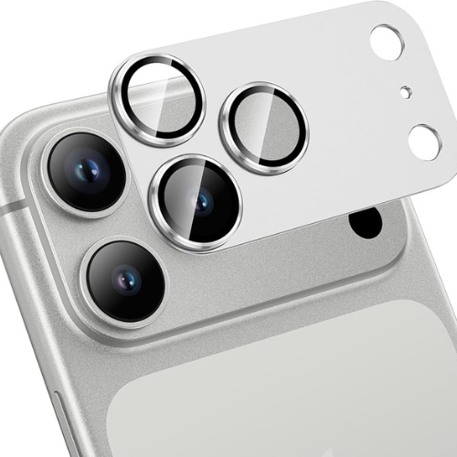 iPhone 17 Pro Camera Lens Protector – Metal Ring Frame, Tempered Glass Back Lens Cover, Scratch-Resistant, Full Camera Protection