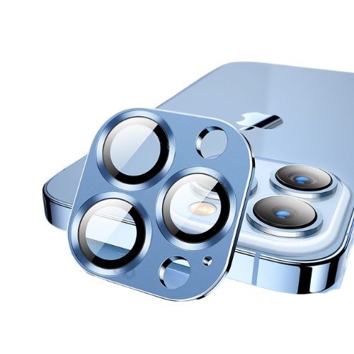 iPhone 15 Pro Max / iPhone 15 Pro – Screen Protector Camera Metal with Lens Glass – Sierra Blue – Premium Camera Shield