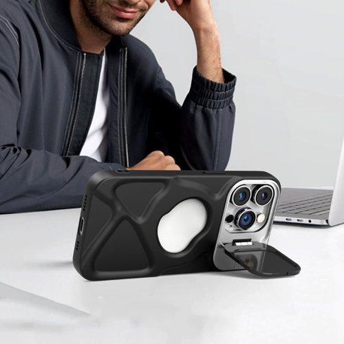 iPhone 14 Pro Max Shockproof Military Grade Case – Invisible Lens Protection Cover, Foldable Stand, Magnetic Wireless Charging Compatible (Purple)