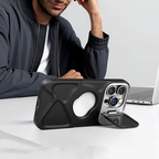 iPhone 14 Pro Max Shockproof Military Grade Case – Invisible Lens Protection Cover, Foldable Stand, Magnetic Wireless Charging Compatible (Purple)