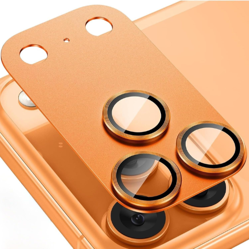 iPhone 17 Pro Max Camera Lens Protector – Metal Ring Frame, Tempered Glass Back Lens Cover, Scratch-Resistant, Full Lens Protection