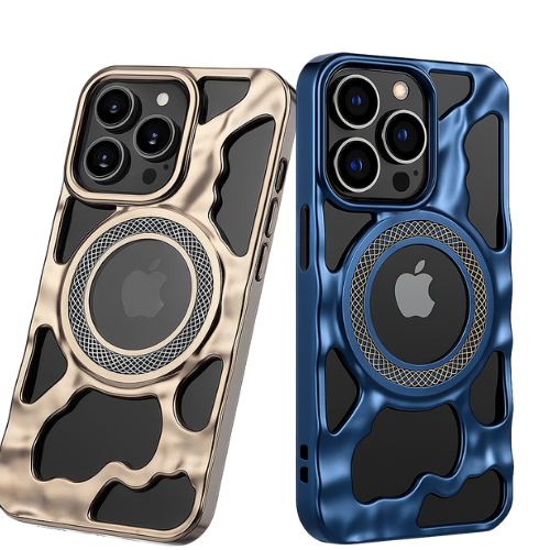 Premium Shock-Resistant Frame Case – Compatible with iPhone 14 Pro Max – Matte Wave Design with MagSafe Ring