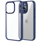 iPhone 14 Pro Max Crystal Clear Shockproof Case – Slim Anti-Yellow TPU Protection, Flexible Transparent Navy Blue Design