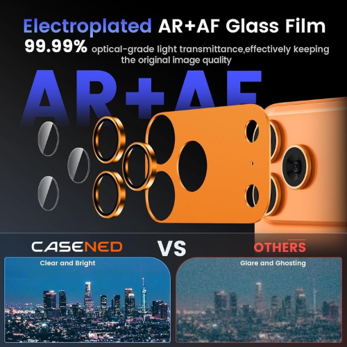 iPhone 17 Pro Camera Lens Protector – Metal Ring Frame, Tempered Glass Back Lens Cover, Scratch-Resistant, Full Camera Protection