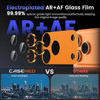 iPhone 17 Pro Camera Lens Protector – Metal Ring Frame, Tempered Glass Back Lens Cover, Scratch-Resistant, Full Camera Protection