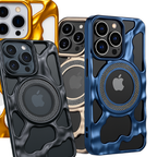 Premium Shock-Resistant Frame Case – Compatible with iPhone 16 Pro Max – Matte Wave Design with MagSafe Ring