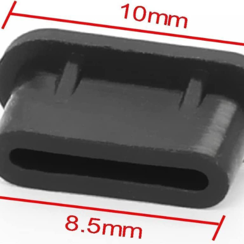 Black Silicone Type-C Charging Port Dust Plug – 3-Pack – Anti-Dust & Moisture Protection