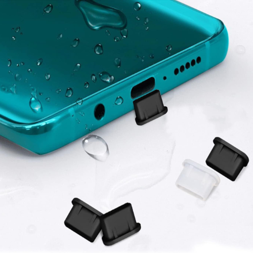 Black Silicone Type-C Charging Port Dust Plug – 3-Pack – Anti-Dust & Moisture Protection