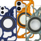 Premium Shock-Resistant Frame Case – Compatible with iPhone 17 – Matte Wave Design with MagSafe Ring