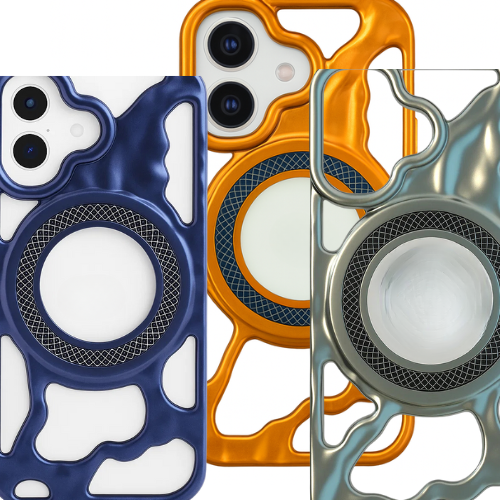 Premium Shock-Resistant Frame Case – Compatible with iPhone 17 – Matte Wave Design with MagSafe Ring