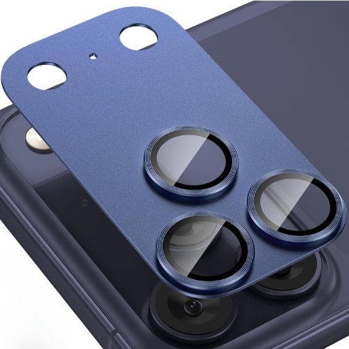 iPhone 17 Pro Max Camera Lens Protector – Metal Ring Frame, Tempered Glass Back Lens Cover, Scratch-Resistant, Full Lens Protection