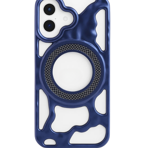 Premium Shock-Resistant Frame Case – Compatible with iPhone 17 – Matte Wave Design with MagSafe Ring