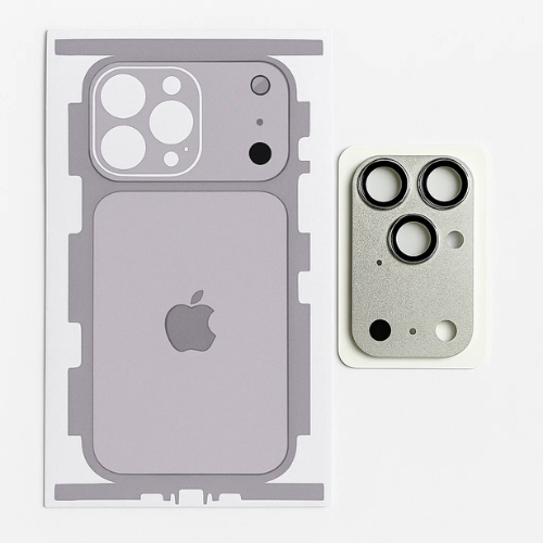 iPhone 17 Pro Max Conversion Kit – Premium Back Skin + Metal Camera Ring | Compatible with iPhone 14/15/16 Pro Max