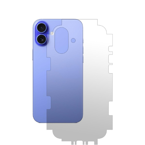 Back Sticker Compatible with iPhone 16 Plus, Gelatin Clear , Anti-Fingerprint, Full-Side, Anti-Scratch