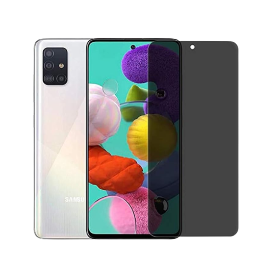 Plastic Privacy Screen Protector Compatible with Samsung Galaxy A51 5G  – Anti-Shock – No Black Frame – Covers Till Black Edge – Not Support Fingerprint Unlock