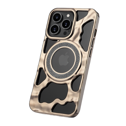 Premium Shock-Resistant Frame Case – Compatible with iPhone 16 Pro Max – Matte Wave Design with MagSafe Ring